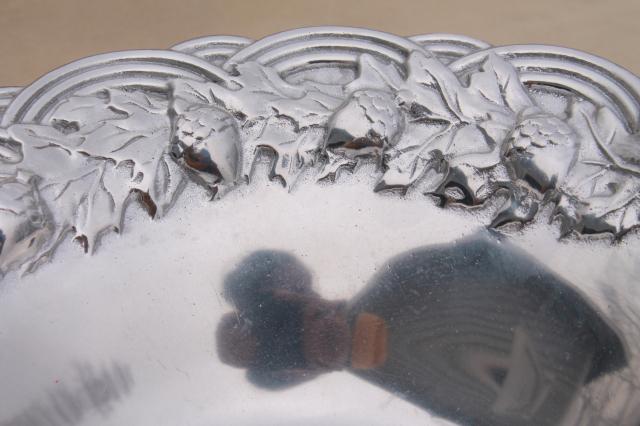 photo of oak leaf & acorn RWP Wilton Armetale serving / salad bowl, vintage pewter #5