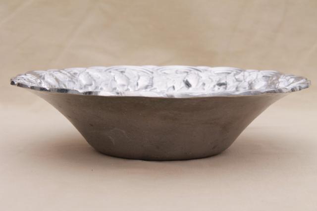 photo of oak leaf & acorn RWP Wilton Armetale serving / salad bowl, vintage pewter #6