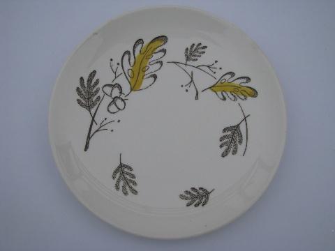 photo of oak leaf and acorn, autumn leaves vintage pottery plates #2