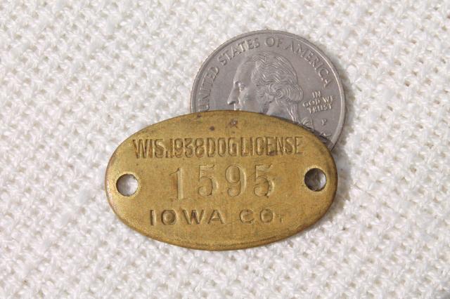 photo of odd lot of tiny old pin & stamped metal tags for mixed media altered art collections #3