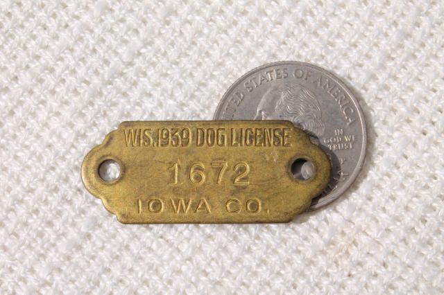 photo of odd lot of tiny old pin & stamped metal tags for mixed media altered art collections #4