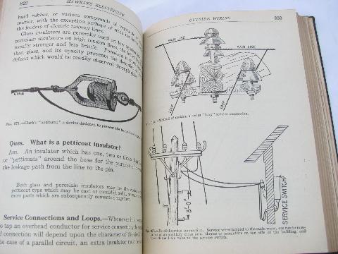 photo of old 1920s Hawkins illustrated electrical guidebook, wiring and early storage batteries #4