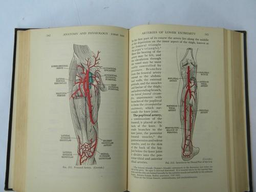 photo of old 1930s medical anatomy textbook w/ color illustrations and engravings #2