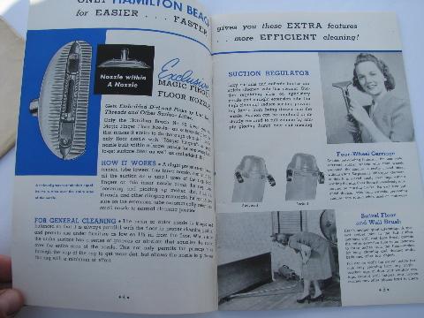 photo of old 1940's vintage Hamilton Beach canister vacuum manual #2