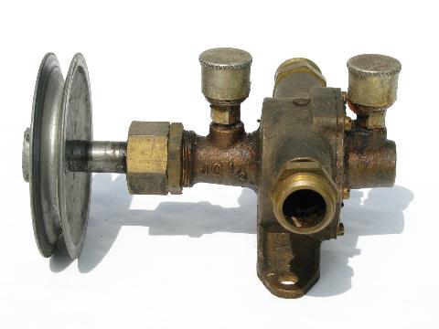 photo of old 1950s solid brass Jabsco farm pump for garden irrigation etc. #3