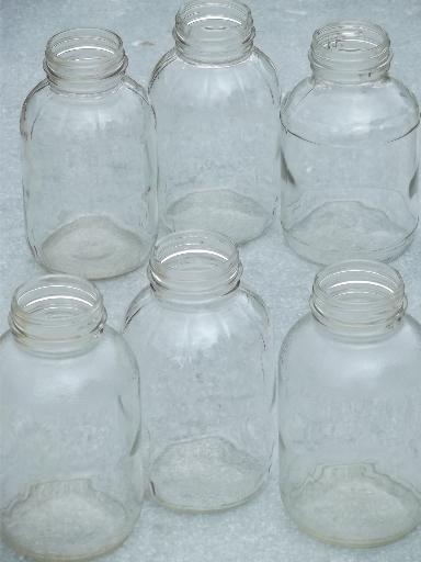 photo of old 2 quart glass jar canning jars or storage canisters, 40s 50s vintage #1