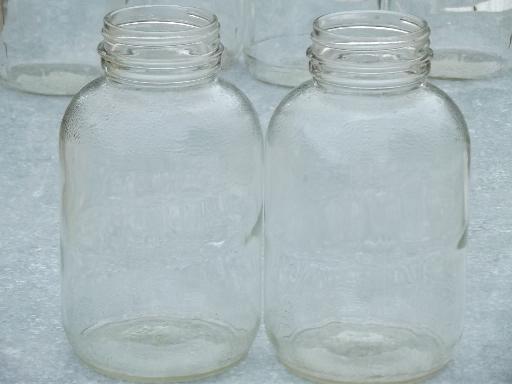 photo of old 2 quart glass jar canning jars or storage canisters, 40s 50s vintage #7