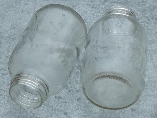 photo of old 2 quart glass jar canning jars or storage canisters, 40s 50s vintage #8