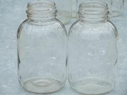 photo of old 2 quart glass jar canning jars or storage canisters, 40s 50s vintage #10