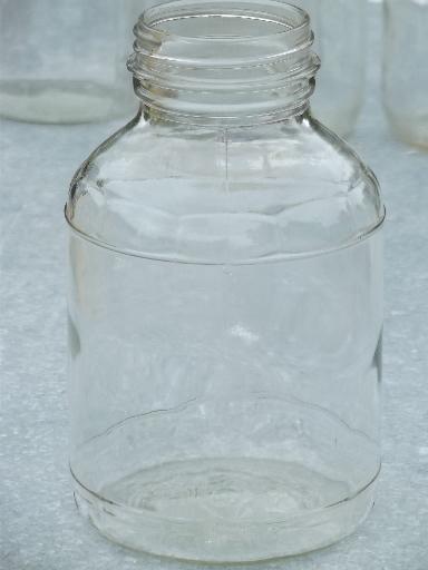 photo of old 2 quart glass jar canning jars or storage canisters, 40s 50s vintage #12