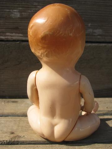 photo of old 7'' hard plastic baby doll, unmarked, 1950s vintage? #3