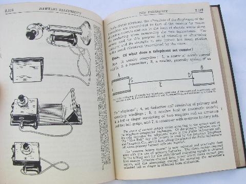 photo of old Audel/Hawkins engineer/electrician electrical guidebook w/illustrations of antique telephones, generators etc. #4