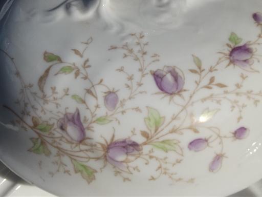 photo of old Austria china round butter or cheese dish, dome cover, plate and insert #8