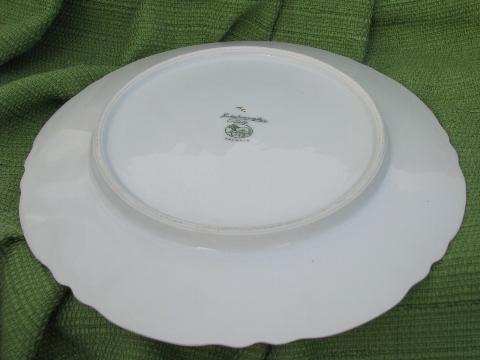 photo of old Bavaria china plates, pure white porcelain w/ gold ribbon border #4