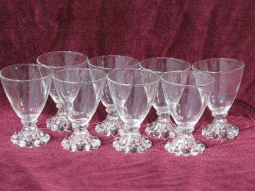 catalog photo of old Boopie glass candlewick beads pattern footed wine or juice glasses