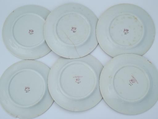 photo of old Buffalo transferware china plates Fairview horse and rider, country farm home #3