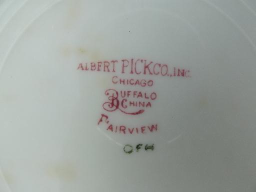 photo of old Buffalo transferware china plates Fairview horse and rider, country farm home #4