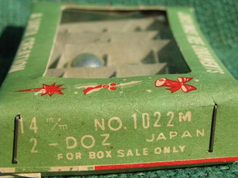 photo of old Christmas ornaments lot, miniature feather tree glass balls, vintage Japan #2