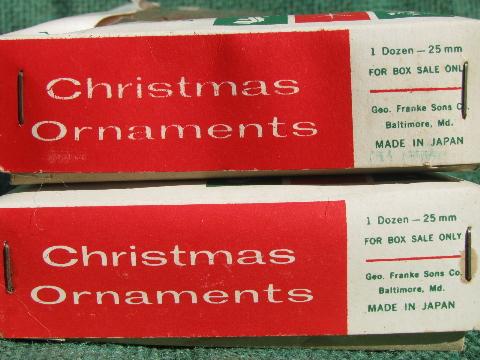 photo of old Christmas ornaments lot, miniature feather tree glass balls, vintage Japan #8