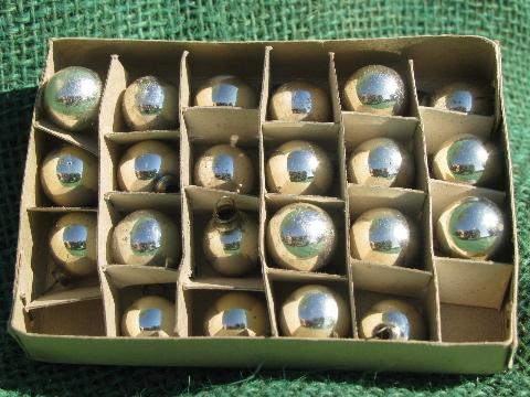 photo of old Christmas ornaments lot, miniature feather tree glass balls, vintage Japan #9