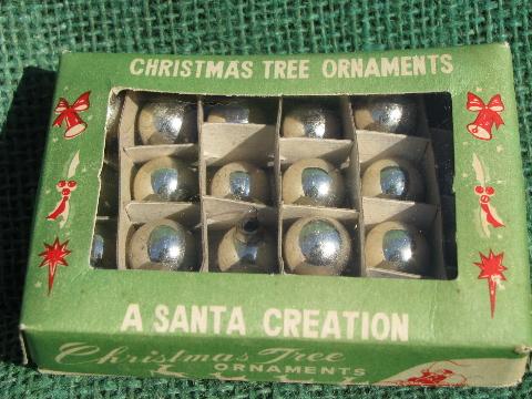 photo of old Christmas ornaments lot, miniature feather tree glass balls, vintage Japan #10