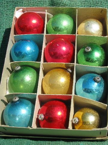 photo of old Christmas ornaments lot, miniature feather tree glass balls, vintage Japan #6