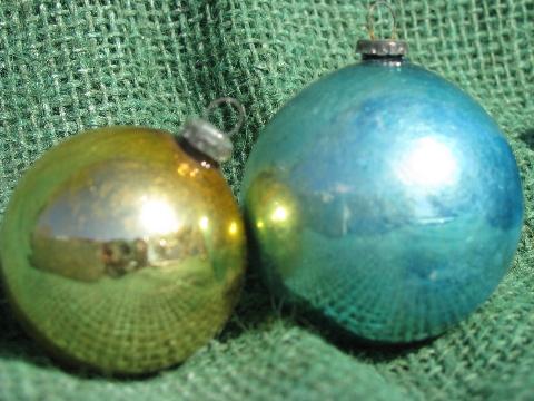 photo of old Christmas ornaments lot, miniature feather tree glass balls, vintage Japan #8