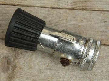 catalog photo of old Elkhart Brass Mfg industrial vintage firehose nozzle L200SOS fog/ss