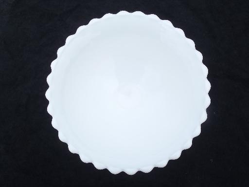 photo of old English hobnail pattern milk glass compote bowl, pedestal candy dish #3