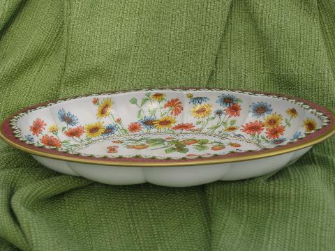 photo of old English tole bowls, strawberry floral chintz, vintage Daher ware #4