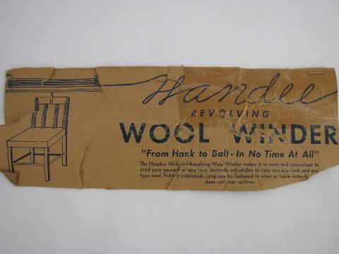 photo of old Handee revolving wool winder, to make hanks into yarn balls #3