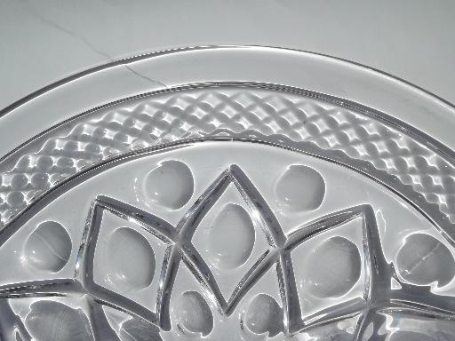 photo of old Imperial Cape Cod pattern glass cake stand, footed pedestal plate #6