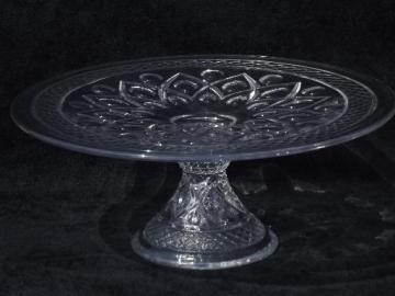 catalog photo of old Imperial Cape Cod pattern glass cake stand, footed pedestal plate