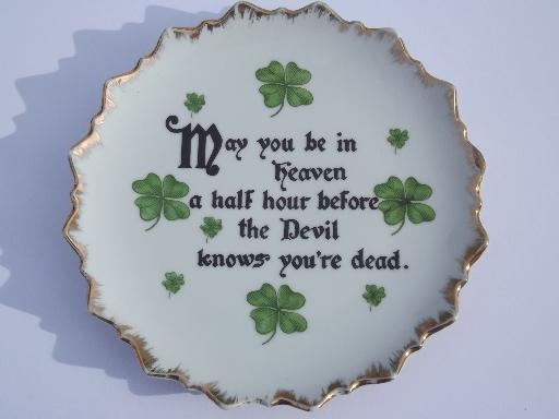 photo of old Irish Blessing china wall hanging plate, May You Be in Heaven - #1