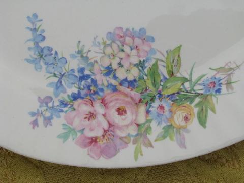 photo of old Knowles pottery platter, hand-painted pattern sample piece #2