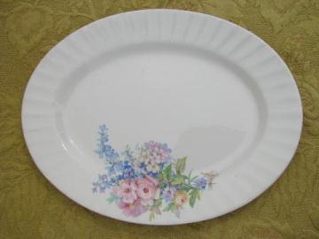 catalog photo of old Knowles pottery platter, hand-painted pattern sample piece