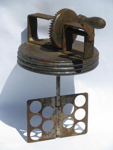 photo of old Kohler Home Butter Maker churn, hand-crank paddle for glass jar #1