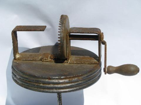 photo of old Kohler Home Butter Maker churn, hand-crank paddle for glass jar #2