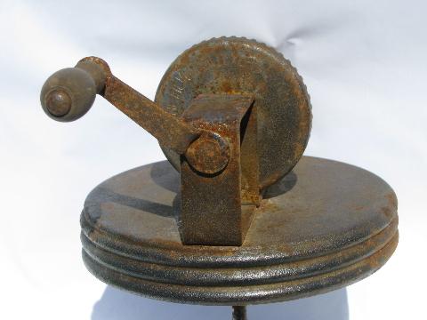 photo of old Kohler Home Butter Maker churn, hand-crank paddle for glass jar #4