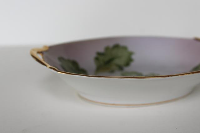 photo of old M mark Noritake china relish dish hand painted vegetables, early 1950s vintage #3