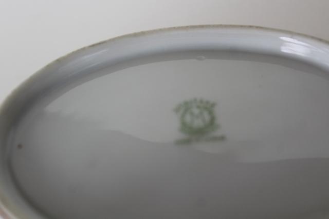 photo of old M mark Noritake china relish dish hand painted vegetables, early 1950s vintage #4