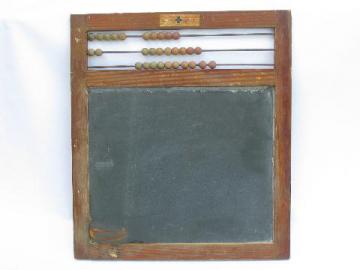 catalog photo of old Pennsylvania stone School Slate chalkboard, vintage wood frame