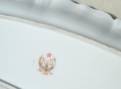 photo of old R S Prussia china celery tray, antique hand-painted porcelain dish #4