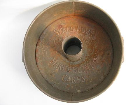 photo of old Swans Down flour advertising, vintage angel food cake pan #2