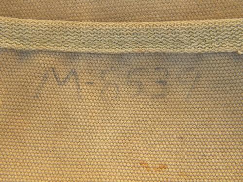 photo of old WWII vintage, US Army olive drab khaki canvas field musette bag #4