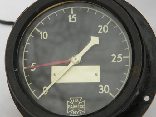 photo of old WWII vintage US Navy warship bakelite ship's engine room gauge #3