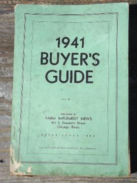 catalog photo of old WWII vintage farm equipment buyer's guide agricultural advertising