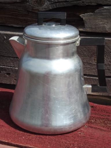 photo of old WearEver #3012 aluminum coffee pot percolator for camp stove or fire #1