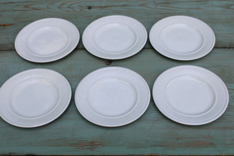 photo of old Wedgwood Edme pattern cream china bread & butter or pie plates vintage set #1