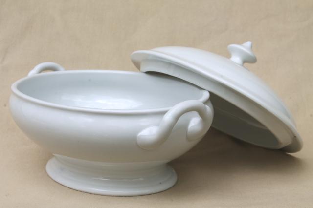 photo of old Wedgwood white ironstone china tureen or covered serving dish w/ oval bowl #3